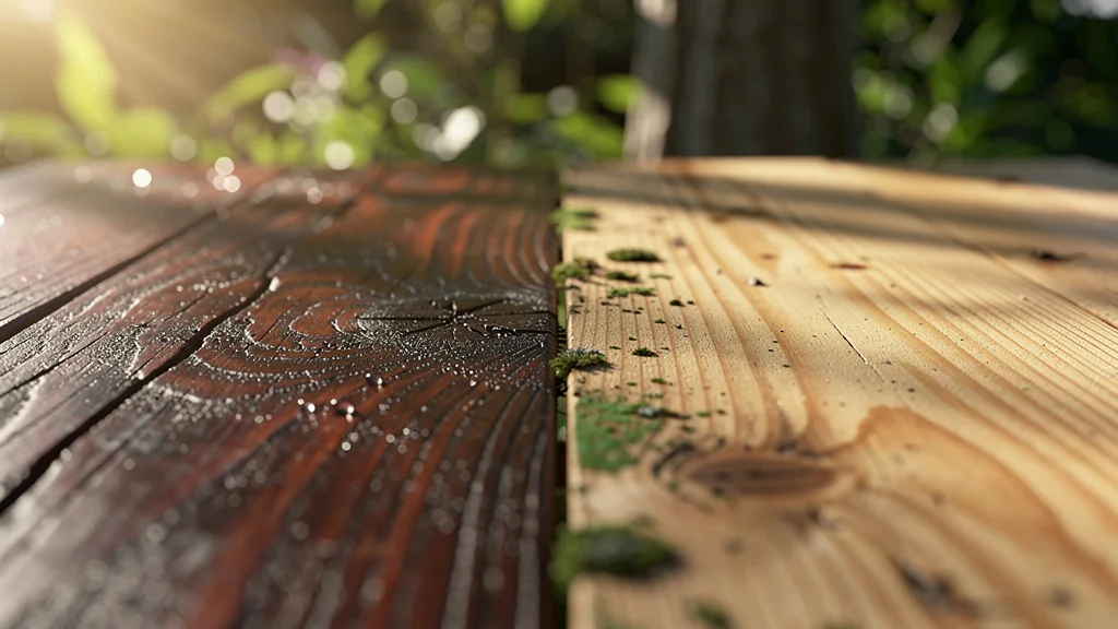 Comparaison détaillée du vieillissement du bois exotique et du pin autoclave en extérieur
