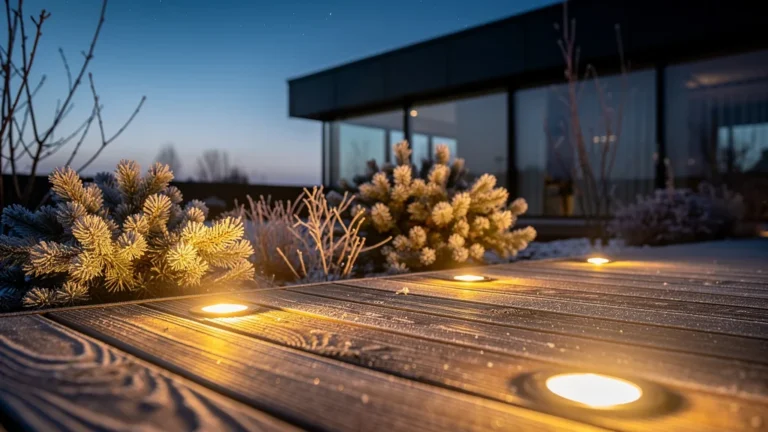 Éclairage solaire encastré installé en décembre avec autonomie surprenante et lumière chaude en extérieur