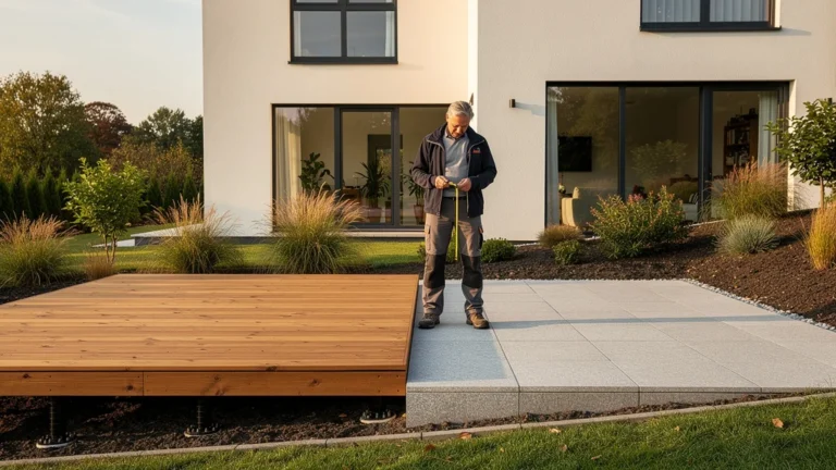 Terrasse sur plots ou terrasse collée pour pente légère : comparaison réaliste de chantier