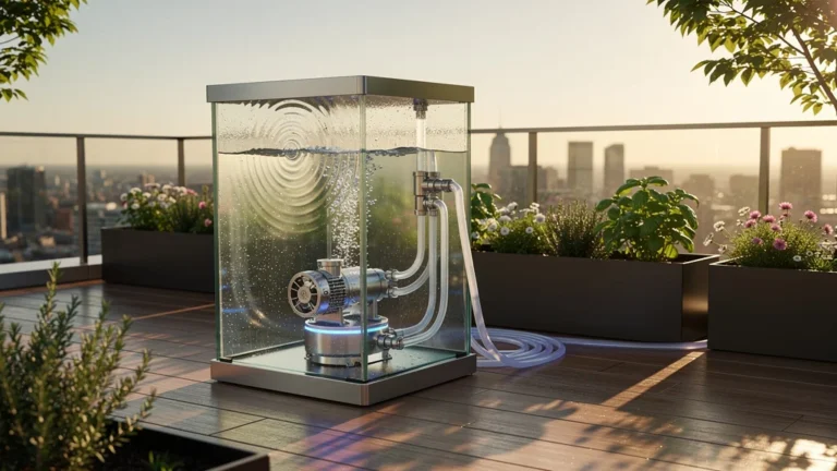 Pompe de brassage testée pour récupérateur d'eau de pluie et arrosage de jardinières en terrasse