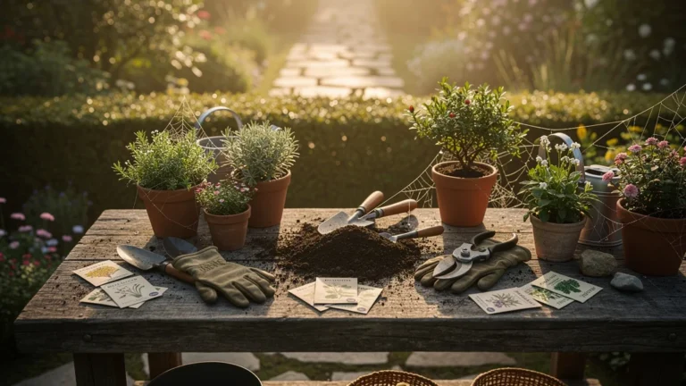 Espace de jardinage au lever du jour pour éviter erreurs fréquentes avant de gérer les afks